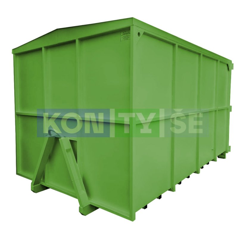 Hákový kontejner 16 m³ - Barva: Zelená RAL 6018