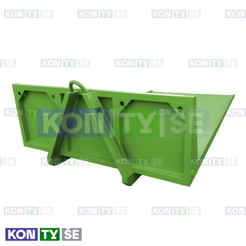 Hákový kontejner plošinový 3600 x 2500 mm - Barva: Zelená RAL 6018