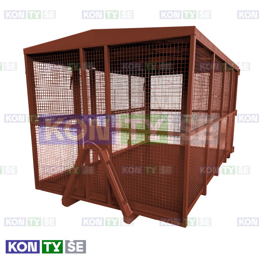 Hákový kontejner 14 m³ - Barva: Hnědá RAL 8011