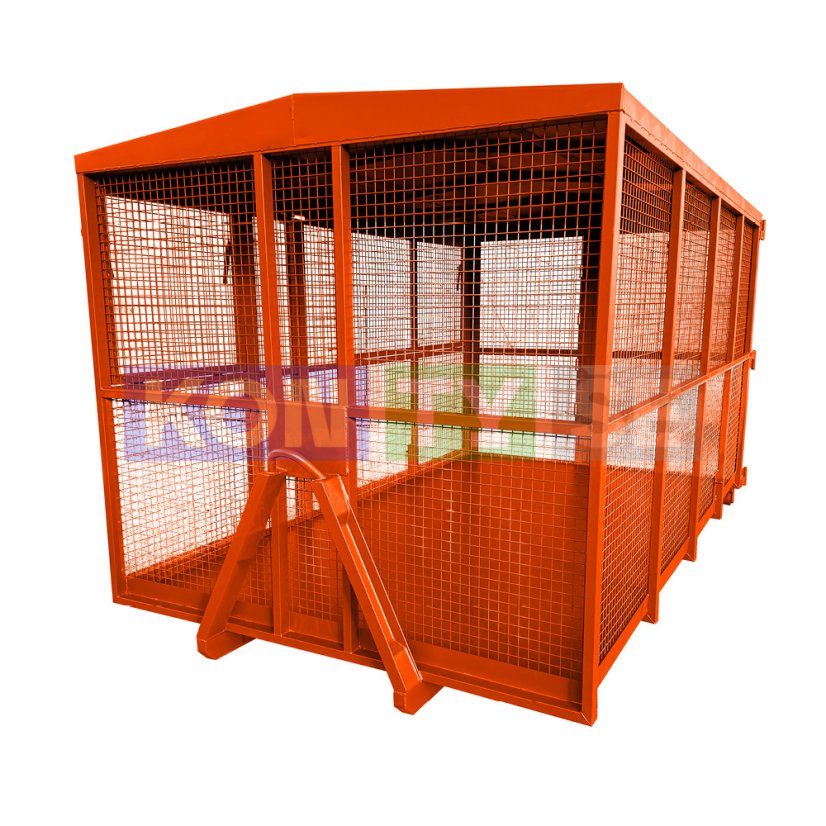 Hákový kontejner 14 m³ - Barva: Oranžová RAL 2004