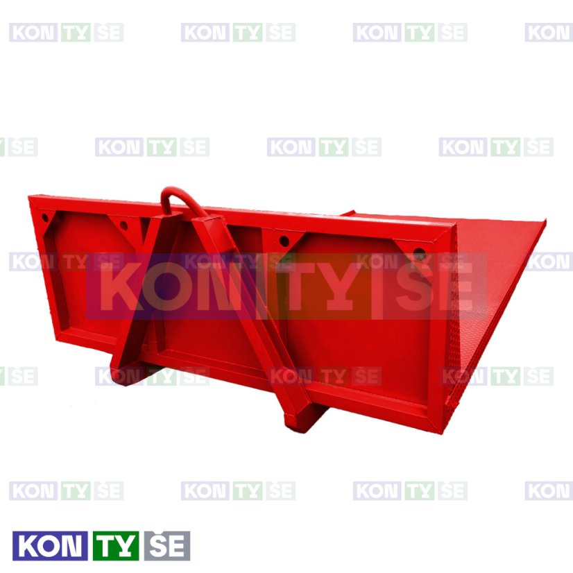 Hákový kontejner plošinový 3800 x 2500 mm - Barva: Červená RAL 3028