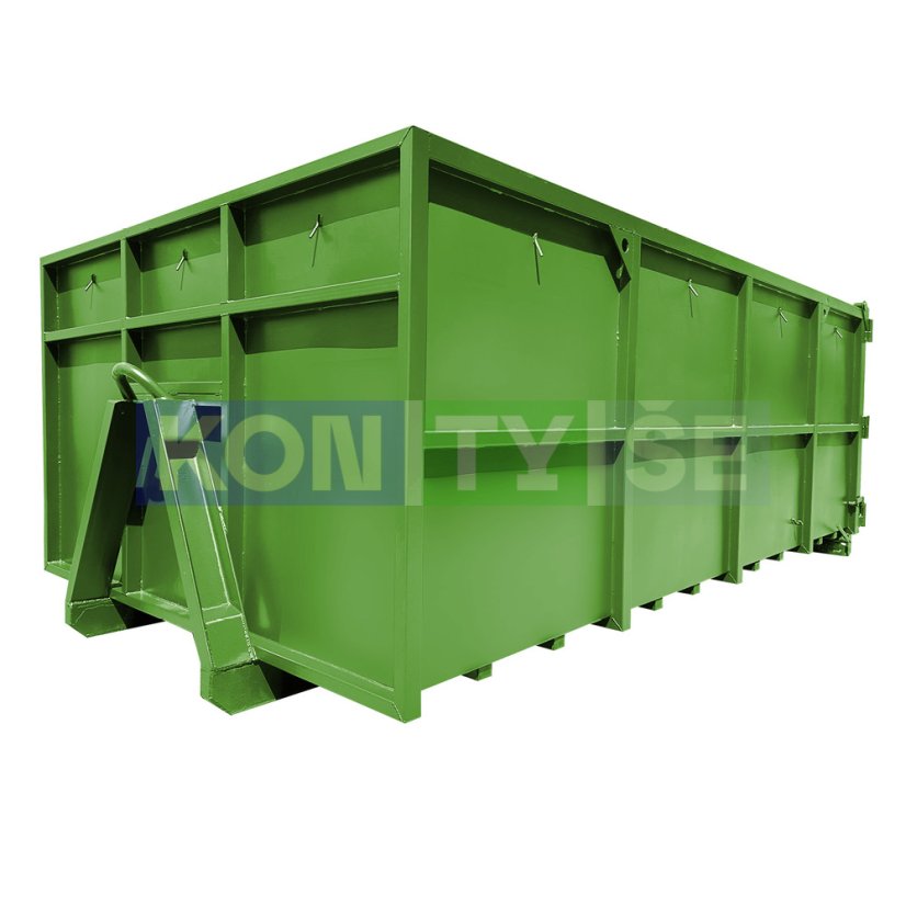Hákový kontejner 11,3 m³ - Barva: Zelená RAL 6018