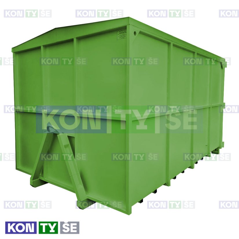 Hákový kontejner 18 m³ - Barva: Zelená RAL 6018