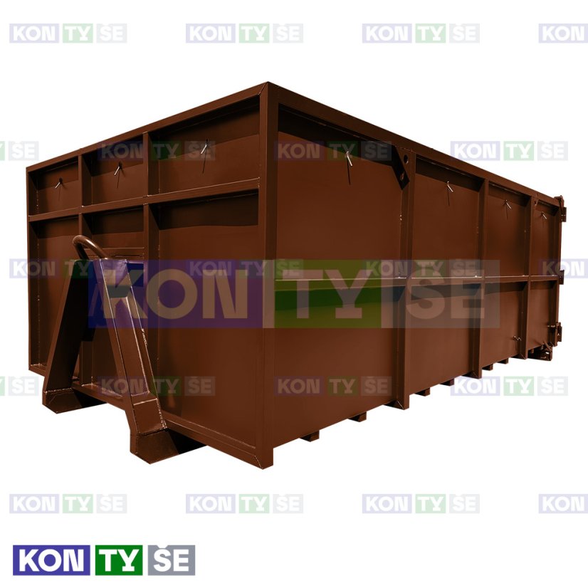 Hákový kontejner 12 m³ - Barva: Hnědá RAL 8011