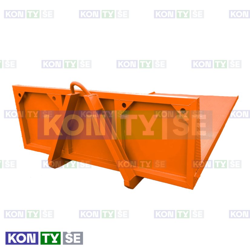 Hákový kontejner plošinový 4000 x 2500 mm - Barva: Oranžová RAL 2004