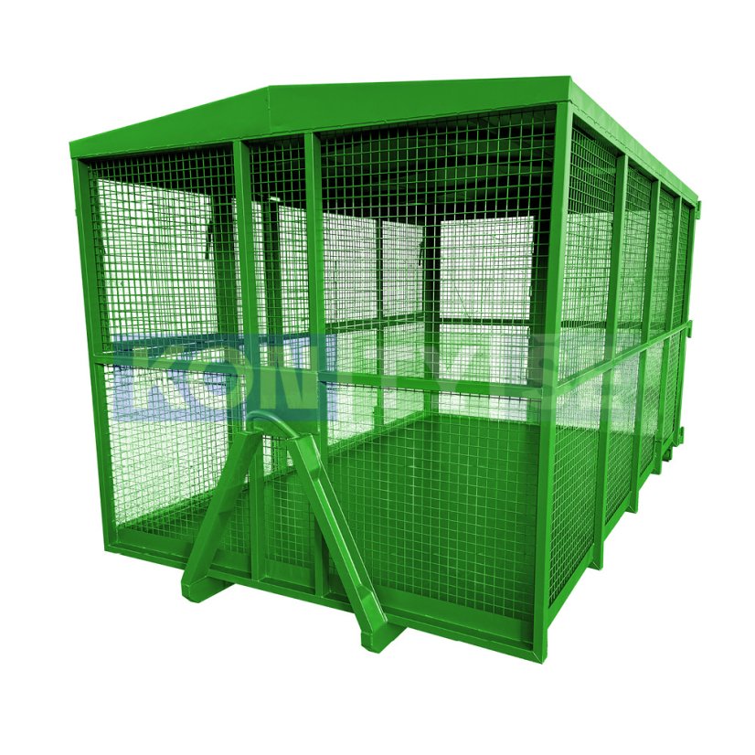 Hákový kontejner 14 m³ - Barva: Zelená RAL 6018