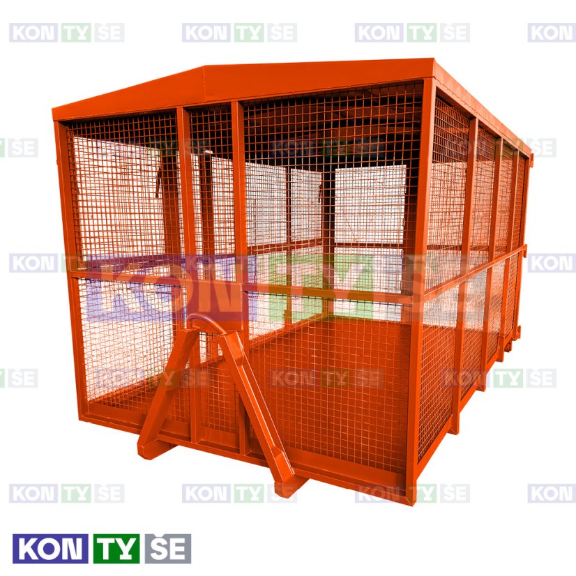 Hákový kontejner 18 m³ - Barva: Oranžová RAL 2004