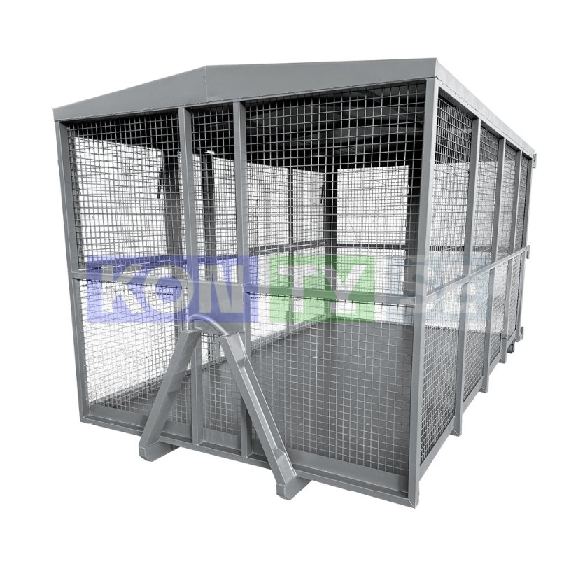 Hákový kontejner 16 m³ - Barva: Šedá RAL 7045