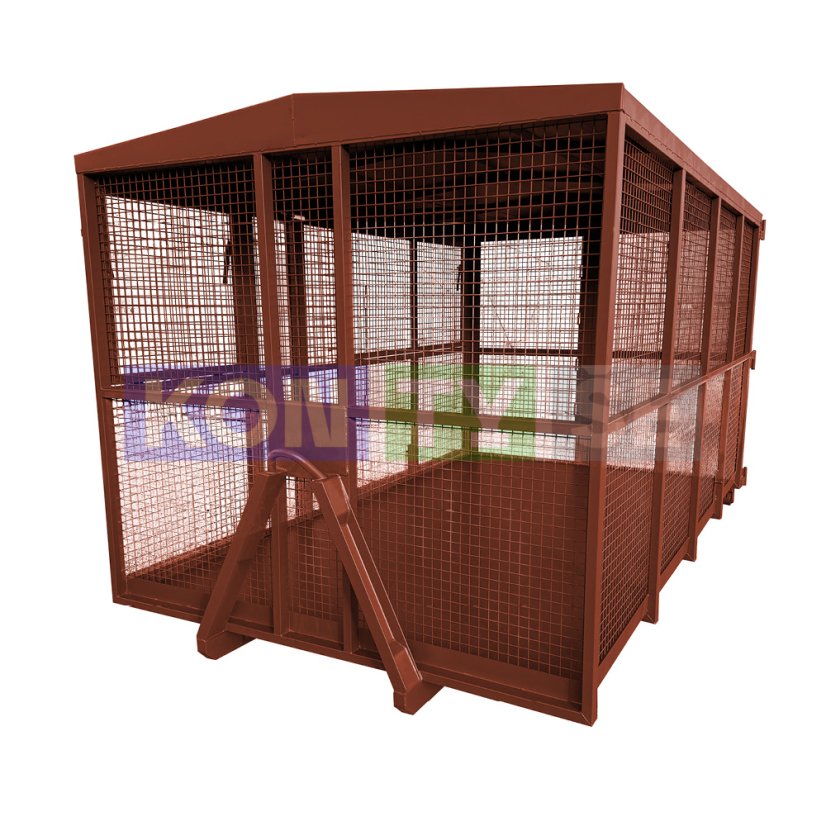 Hákový kontejner 18 m³ - Barva: Hnědá RAL 8011