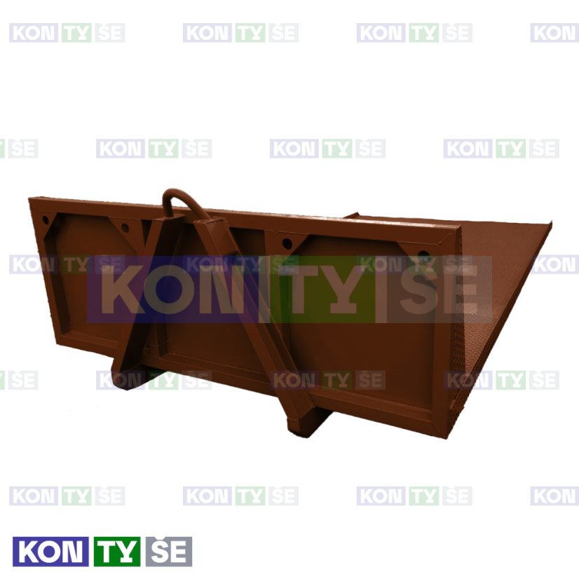 Hákový kontejner plošinový 4000 x 2500 mm - Barva: Hnědá RAL 8011