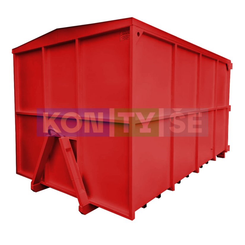 Hákový kontejner 18 m³ - Barva: Červená RAL 3028