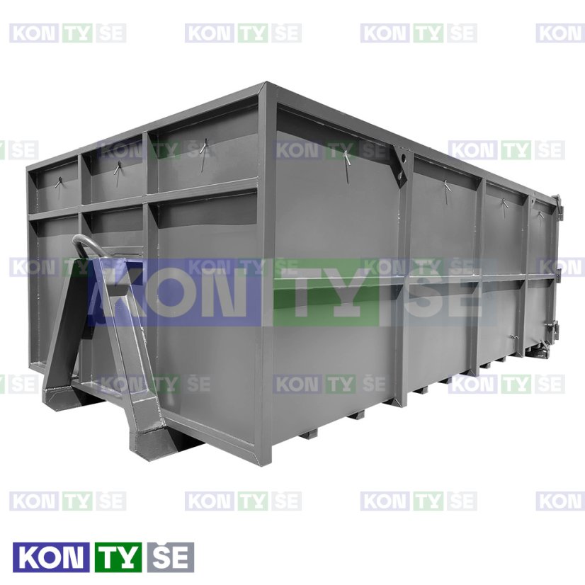 Hákový kontejner 10 m³ - Barva: Šedá RAL 7045