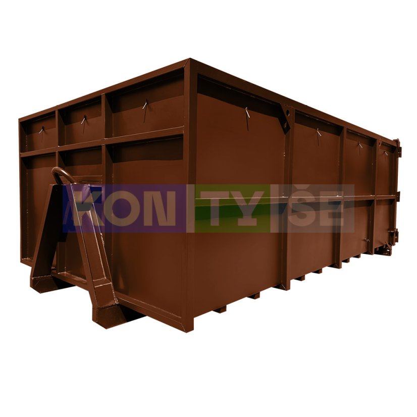 Hákový kontejner 12 m³ - Barva: Hnědá RAL 8011