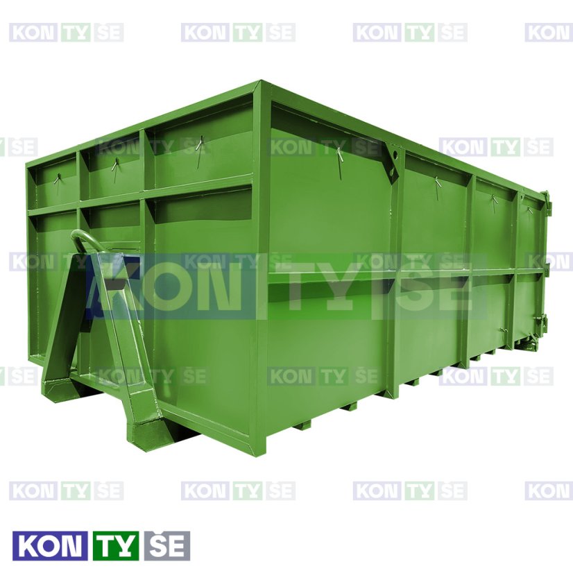 Hákový kontejner 11,3 m³ - Barva: Zelená RAL 6018